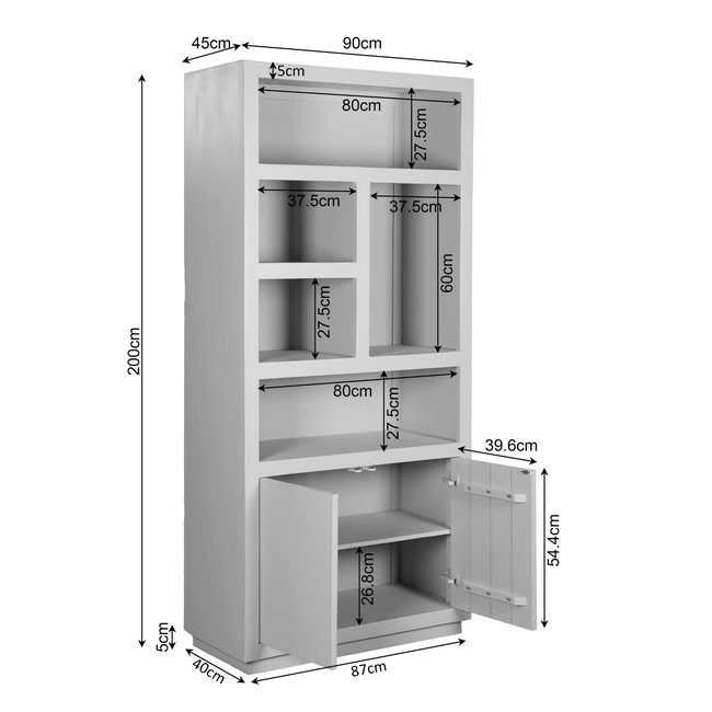 Starfurn Vakkenkast Brussel Brown 90 cm | 5 Vakken Mangohout – Starfurn