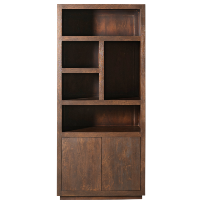 Starfurn Vakkenkast Brussel Brown 90 cm | 5 Vakken Mangohout – Starfurn