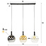 WoonStijl Hanglamp 3L Sfera tricolore artic zwart