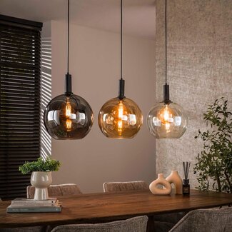 WoonStijl Hanglamp 3L Sfera tricolore artic zwart