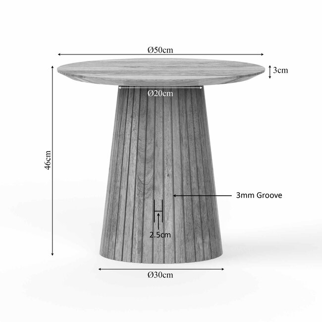 Starfurn Salontafel Solana | 50 cm | Taupe