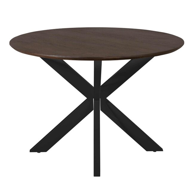 Starfurn Eettafel Madison Brown | 110 cm | Poot Black
