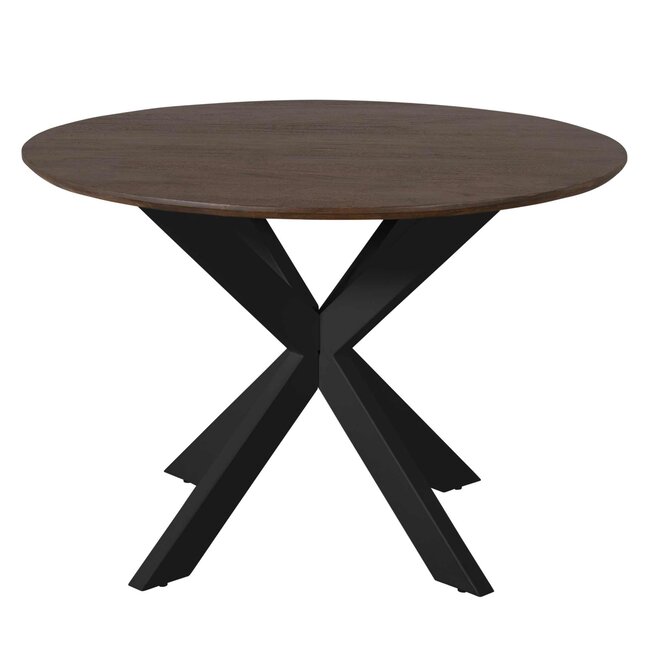 Starfurn Eettafel Madison Brown | 110 cm | Poot Black