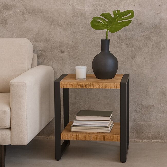 Benoa Nachtkastje/ bijzettafel Industrial Mango