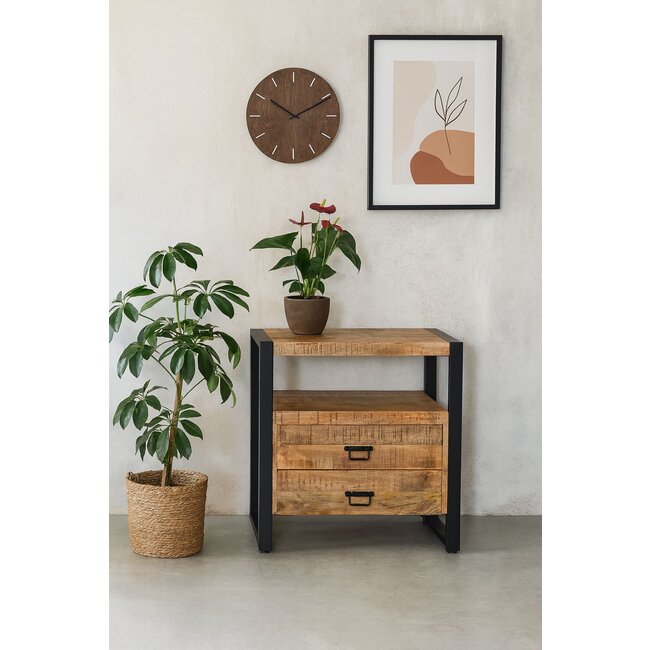 Benoa Ladekast Mango industrieel met open vak