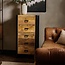 Benoa Ladekast Industrial Mango smal met 5 lades