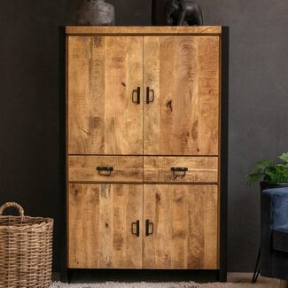 Benoa Opbergkast Industrial Mango - 4 deuren en 2 lades