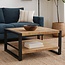 Benoa Salontafel vierkant 80 cm Industrial Mango met onderblad