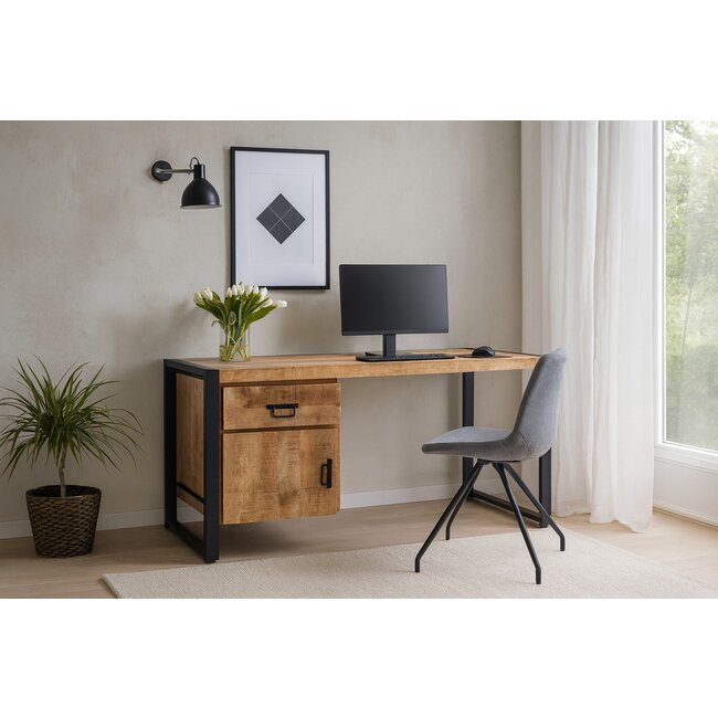 Benoa Bureau Industrial Mango met 1 deur en 1 lade