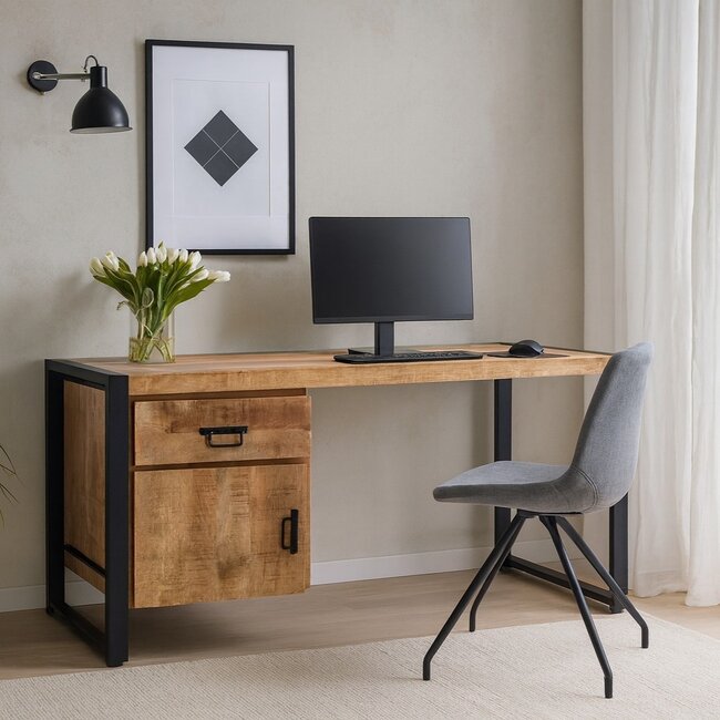 Benoa Bureau Industrial Mango met 1 deur en 1 lade