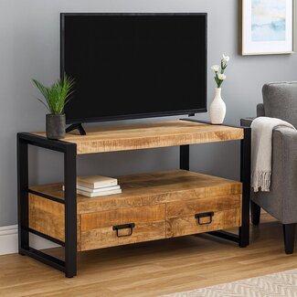 Benoa TV meubel Industrial Mango met 2 lades -100 cm