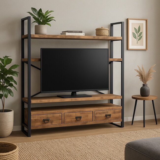 Benoa TV wandmeubel mango met 3 lades