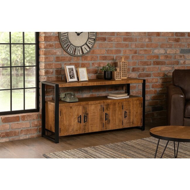 Benoa Dressoir industrial 4 deurs mango