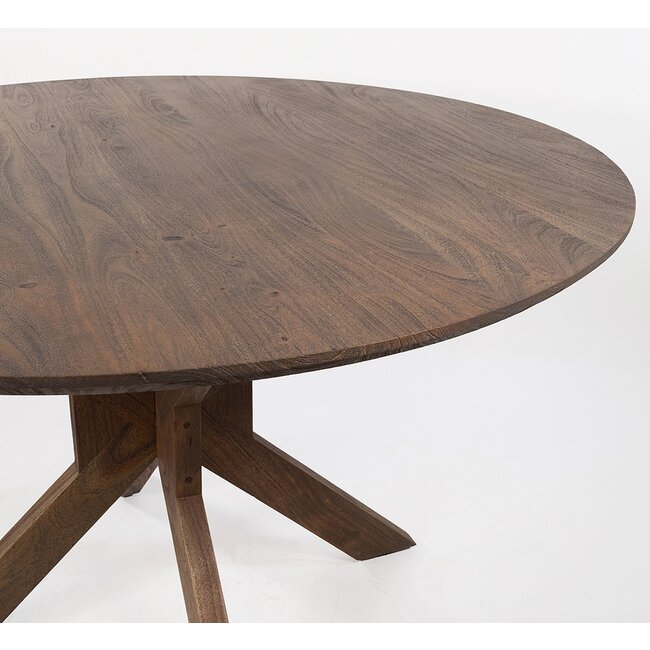 MySons Eettafel Gemini Ø130, Acacia Marron Bruin