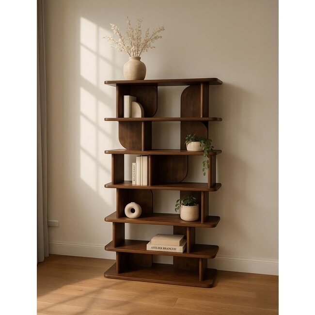 Nijwie Oregano boekenkast 90 Mango Bruin Walnoot