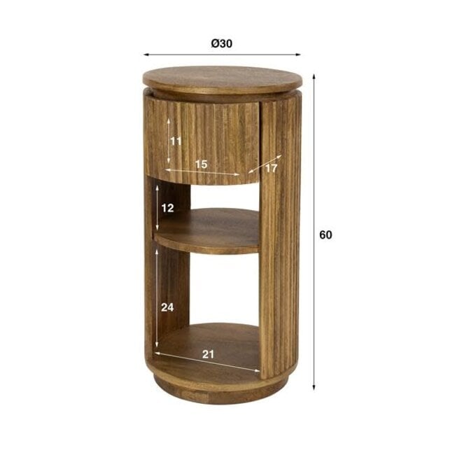 WoonStijl Nachtkastje Wave XS met 1 lade