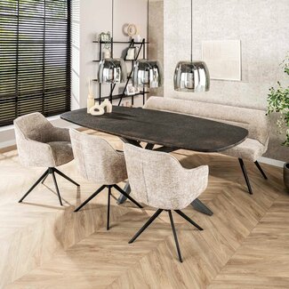 WoonStijl Eettafel 215 deens ovaal Metallic