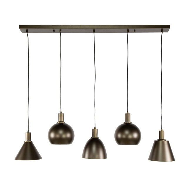 WoonStijl Hanglamp 5L Metallo mix Sienne bruin