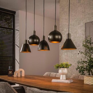WoonStijl Hanglamp 5L Metallo mix Sienne bruin