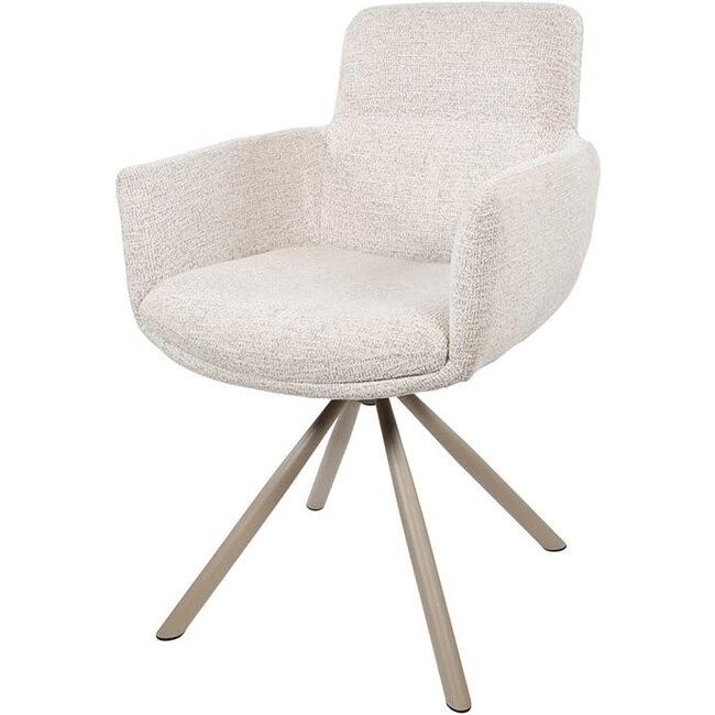 Nijwie Eetkamerstoel Harry - draaipoot 360 - Champagne 120