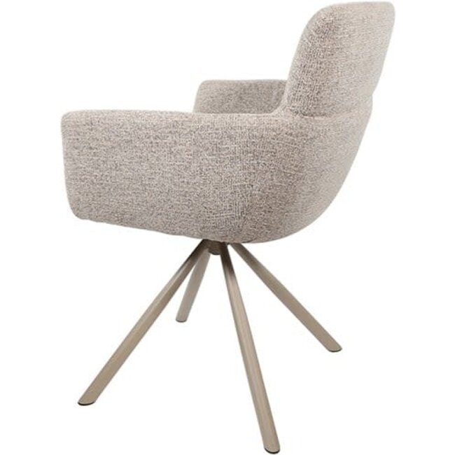 Nijwie Eetkamerstoel Harry - draaipoot 360 - Sandy 121