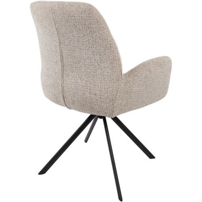 Nijwie Eetkamerstoel Charles - draaipoot 360 - Milan nature120