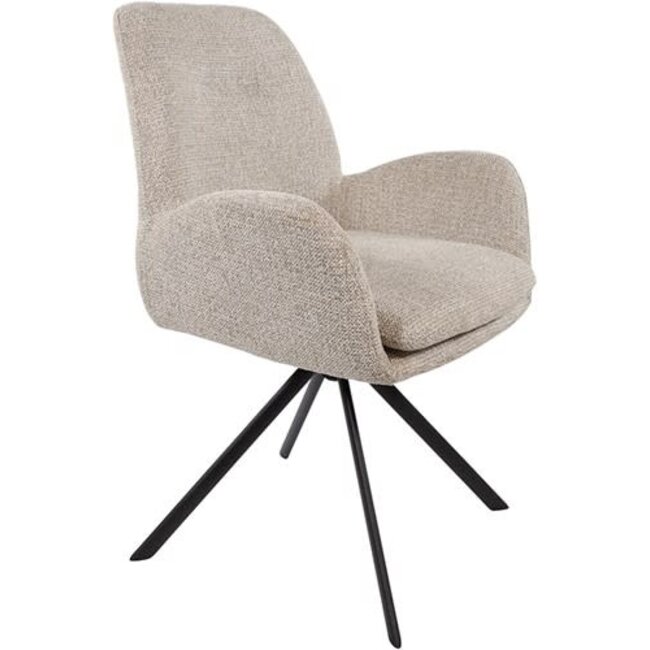 Nijwie Eetkamerstoel Charles - draaipoot 360 - Milan nature120