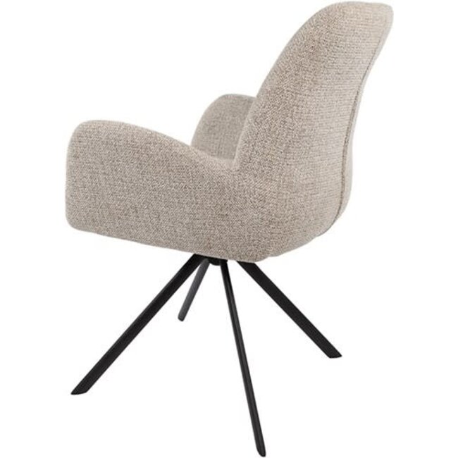 Nijwie Eetkamerstoel Charles - draaipoot 360 - Milan nature120