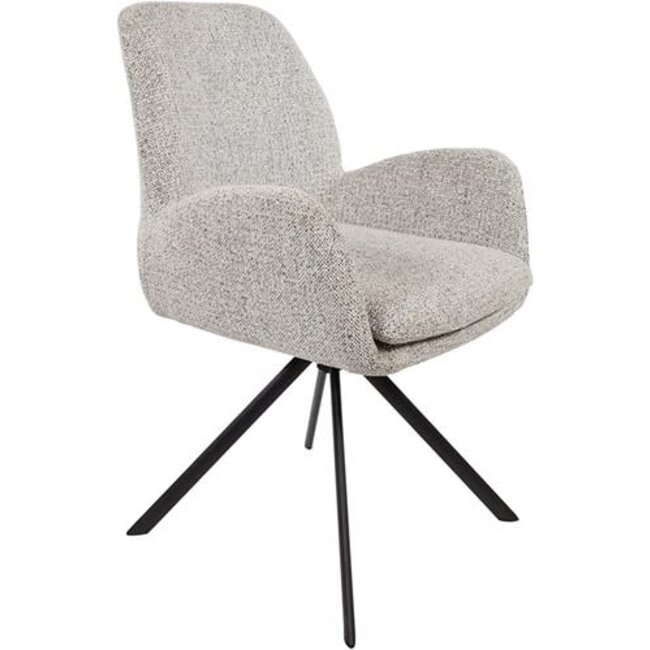 Nijwie Eetkamerstoel Charles - draaipoot 360 - Milan Salt 'n Pepper 105