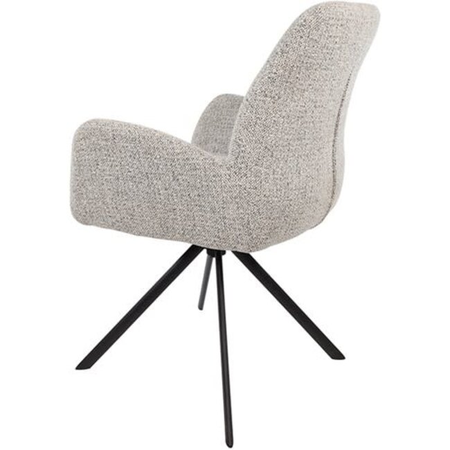 Nijwie Eetkamerstoel Charles - draaipoot 360 - Milan Salt 'n Pepper 105