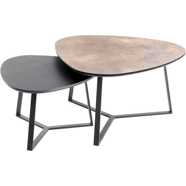 Nijwie Salontafel Ziggy set van 2 organisch - brons galaxy & zwart