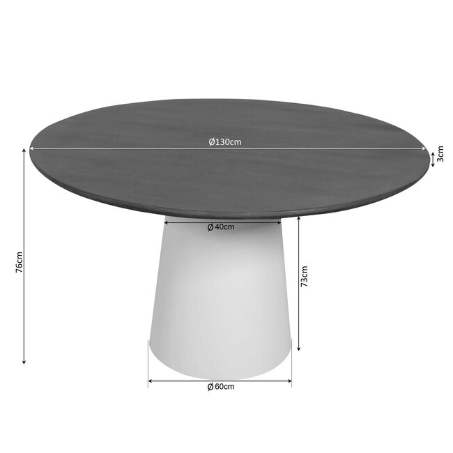 Starfurn Eettafel Madison Natural | 130 cm | Kolom Poot