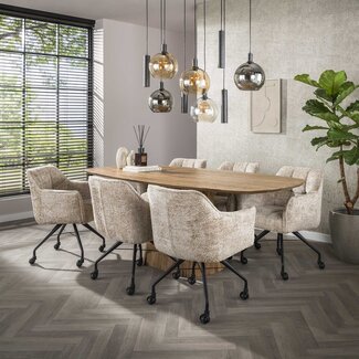 WoonStijl Eettafel Wave centrale poot 215 cm WoonStijl Eettafel Wave centrale poot 215 cm