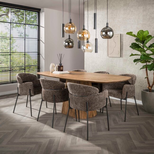 WoonStijl Eetkamerstoel ronde rug Curva Hoven Taupe