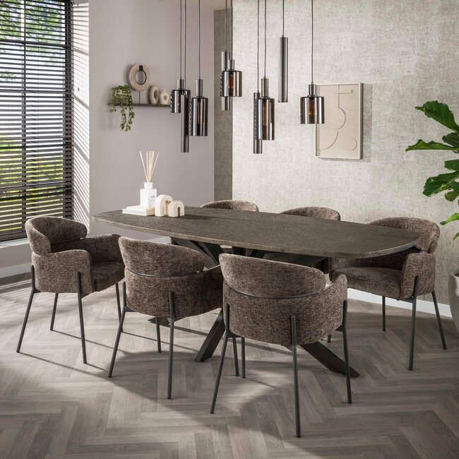 WoonStijl Eetkamerstoel ronde rug Curva Hoven Taupe