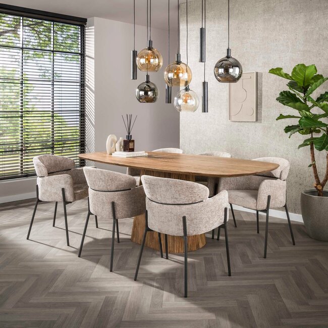 WoonStijl Eetkamerstoel ronde rug Curva Hoven Zand