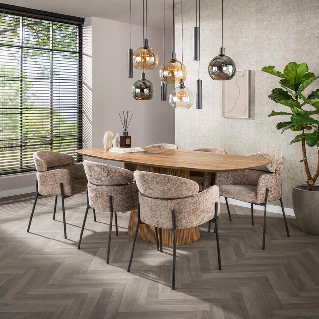 WoonStijl Eetkamerstoel ronde rug Curva Hoven Champagne