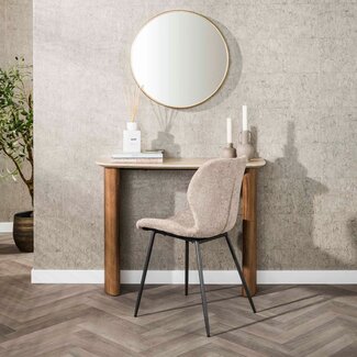 WoonStijl Hal-/kaptafel Romano Curvo Keramiek travertin
