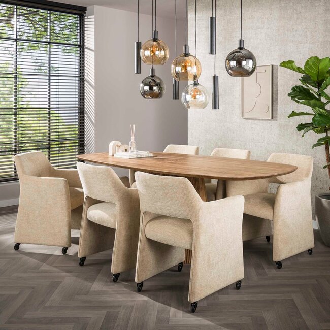 WoonStijl Armstoel Forma wieltjes Jaroq zand