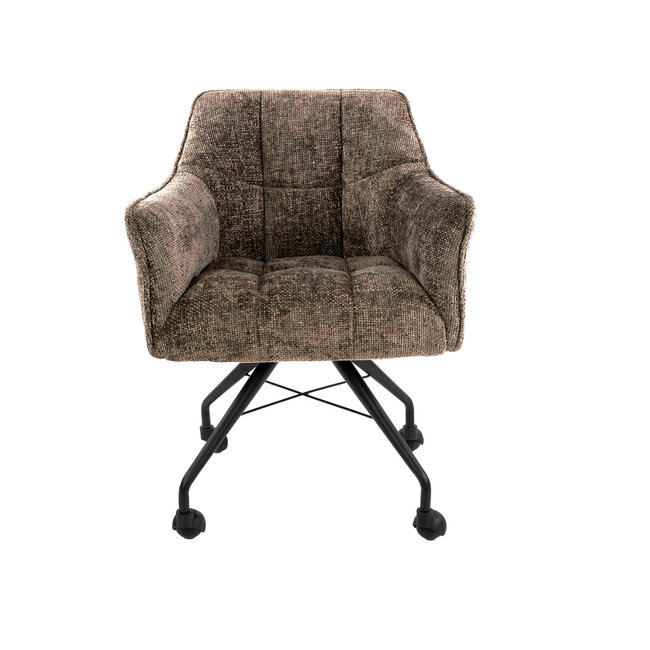 WoonStijl Armstoel Raster wieltjes Hoven Taupe