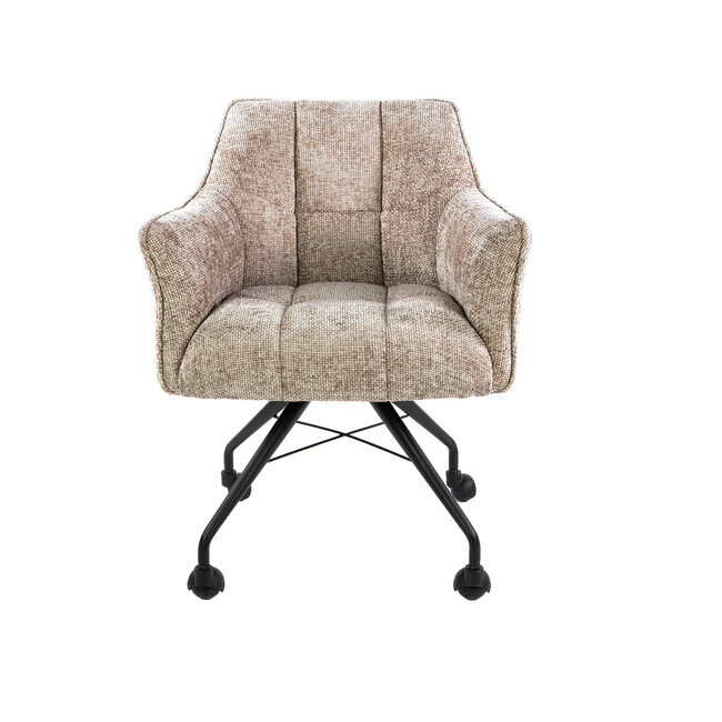 WoonStijl Armstoel Raster wieltjes Hoven zand