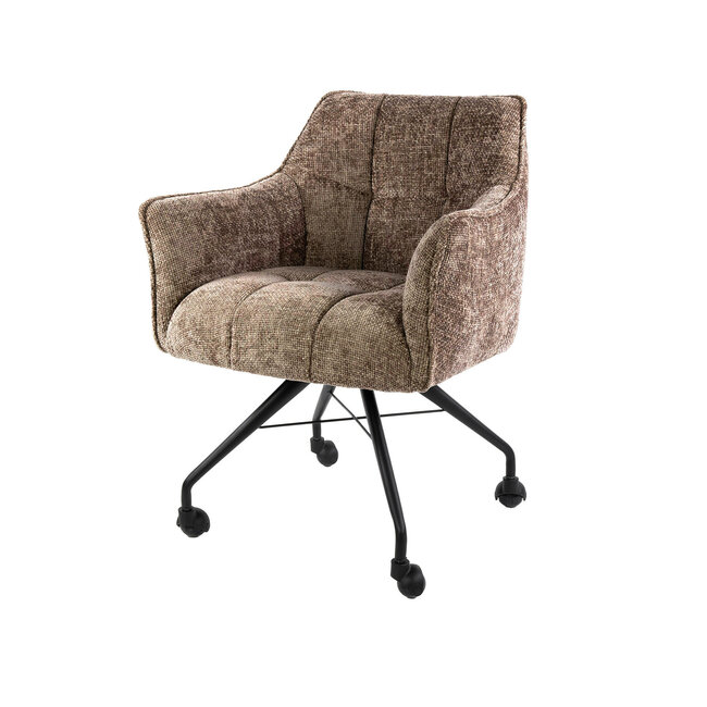 WoonStijl Armstoel Raster wieltjes Hoven champagne