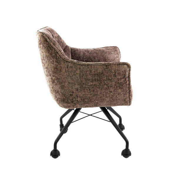 WoonStijl Armstoel Raster wieltjes Hoven champagne