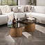 WoonStijl Salontafel Tinto driehoekig set set van 2 salontafels met brons glas