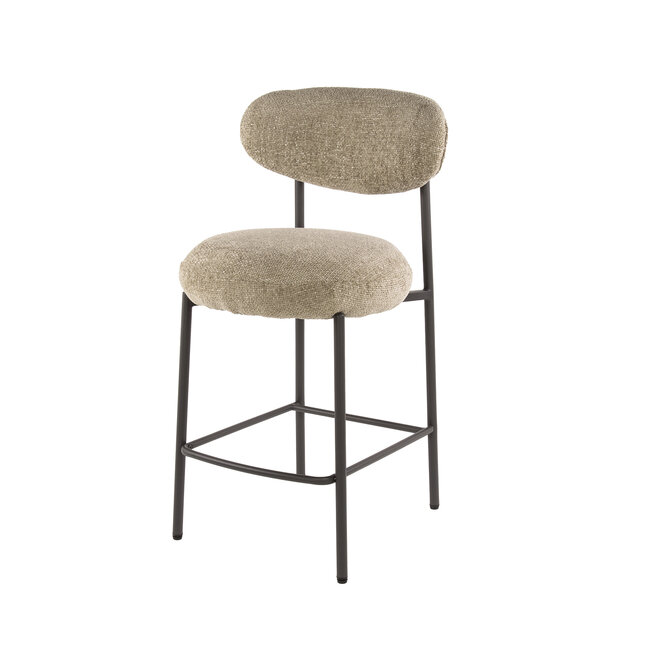 WoonStijl Barstoel Round Cargo zand - Frame antraciet