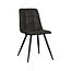 Label51 Eetkamerstoel Bistro - Antraciet - Micro Suede - Black Frame