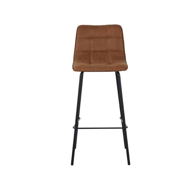 Label51 Barkruk Bistro - Cognac - Micro Suede - Zithoogte 78