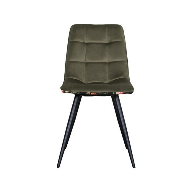 Label51 Eetkamerstoel Bistro - Multicolor - Fluweel - Black Frame