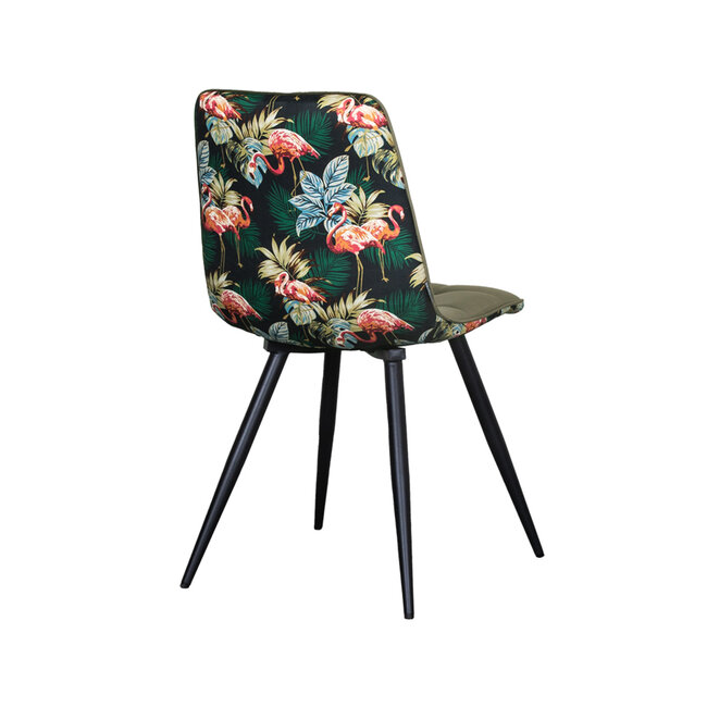 Label51 Eetkamerstoel Bistro - Multicolor - Fluweel - Black Frame