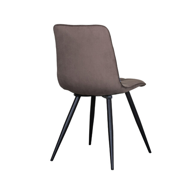 Label51 Eetkamerstoel Bistro - Taupe - Fluweel - Black Frame